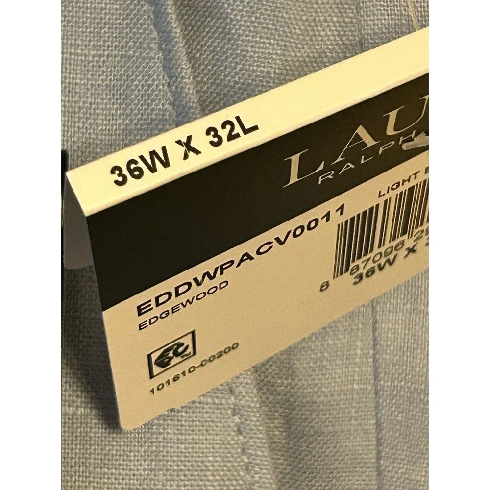 Mens RALPH LAUREN dress pants 36x32 Light Blue ULTRA FLEX Lightweight Preppy - Picture 5 of 16
